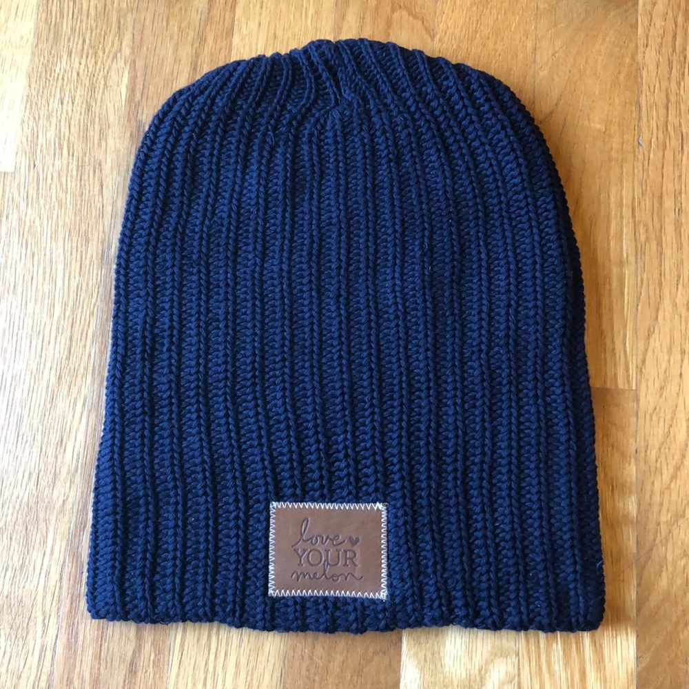 Love Your Melon Navy Blue Chunky Knit Hat